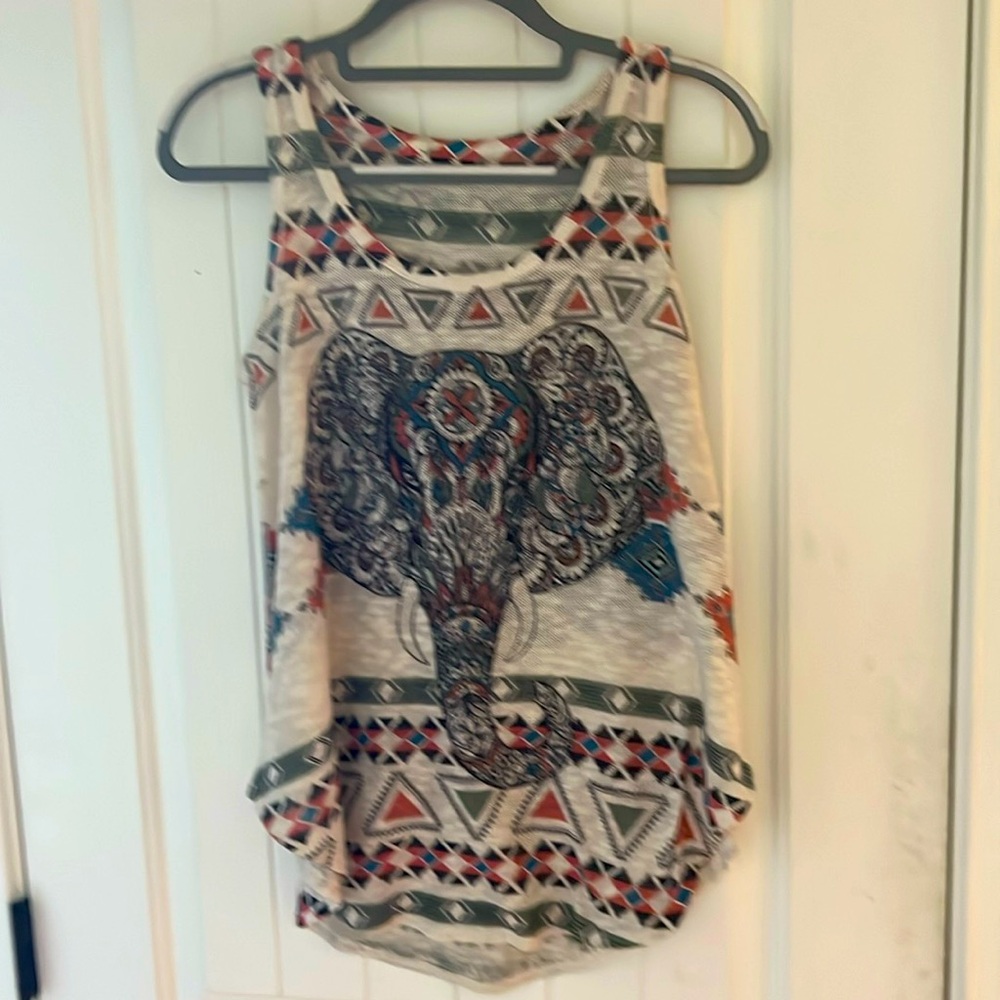 Gaze USA Elephant Printed Tank Top M